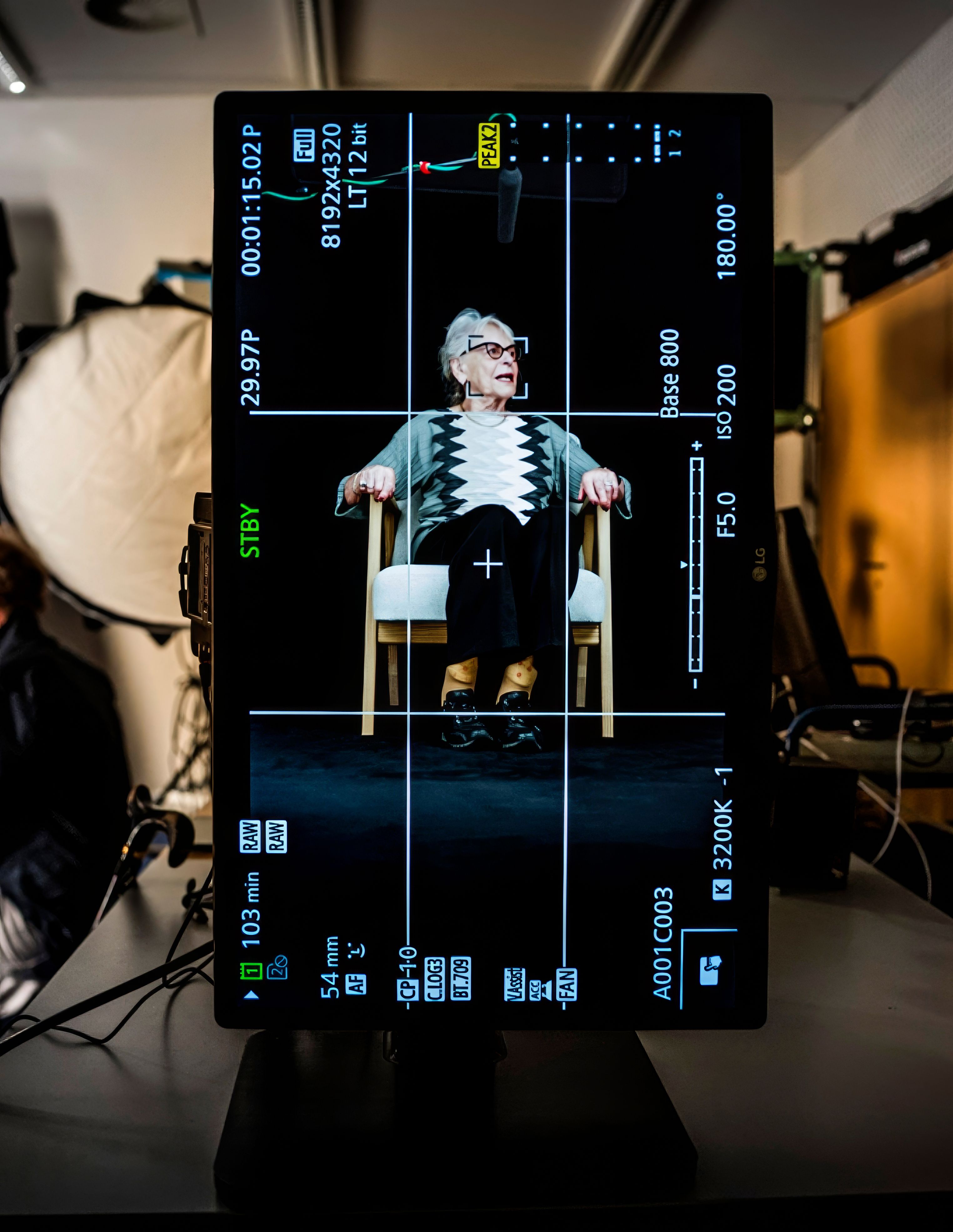 Display mit holografischem Interview